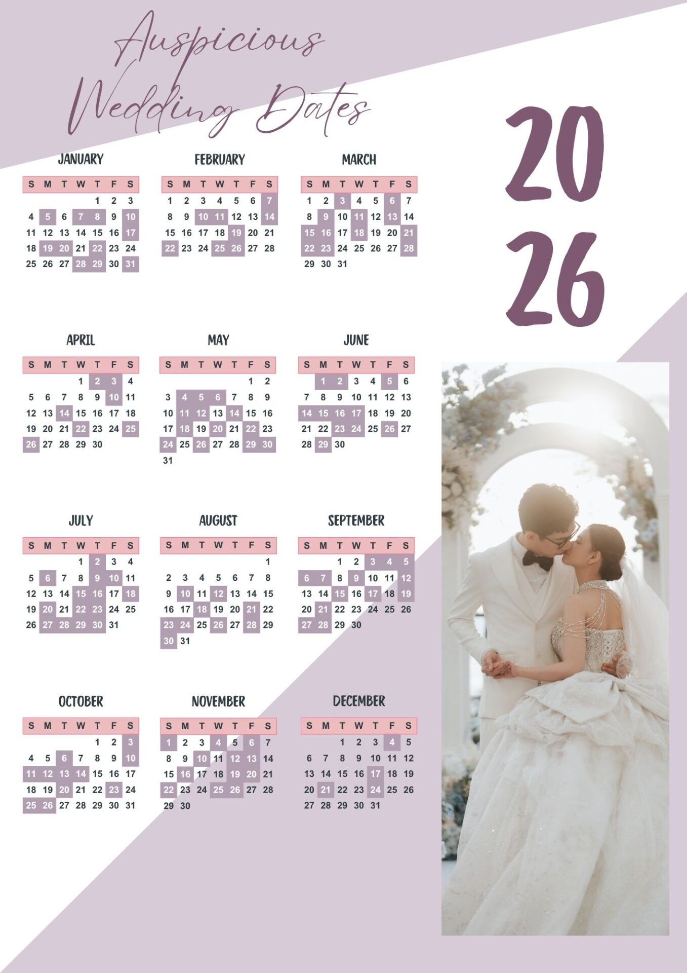 Auspicious Wedding Dates in 2026